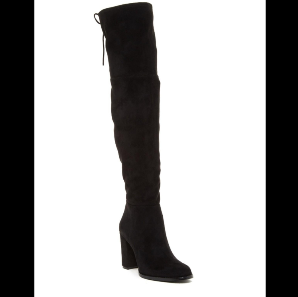 Vince CamutoWomen's Black Grady Over-the-knee Boot - Black Suede Sz 7